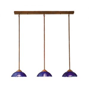 39" Curacao Swirl Styled 3 Light Billiard Pendant