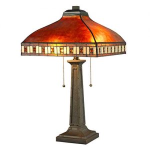24.0" Amber Mica Java Bronze Side Table Lamp