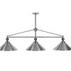 RAM Game Room 3 Shade Stainless Steel 8-Ball Billiard Light