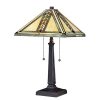 23.0" Triangle Shaped Bronze Side Table Lamp