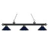 57" Metal Navy Blue Pool Table Light