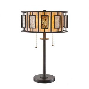 22.0" Multi Colored Bronze Side Table Lamp