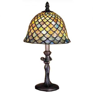 15"H Tiffany Fishscale Mini Lamp
