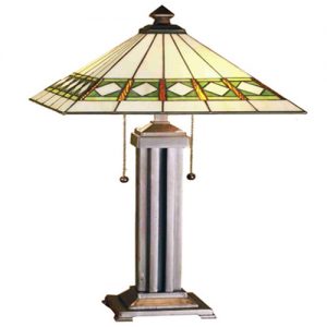 24"H Diamond Band Mission Table Lamp