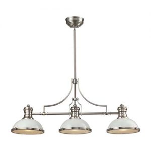 47" Chadwick Gloss White Modern 3 Light Pool Table Light